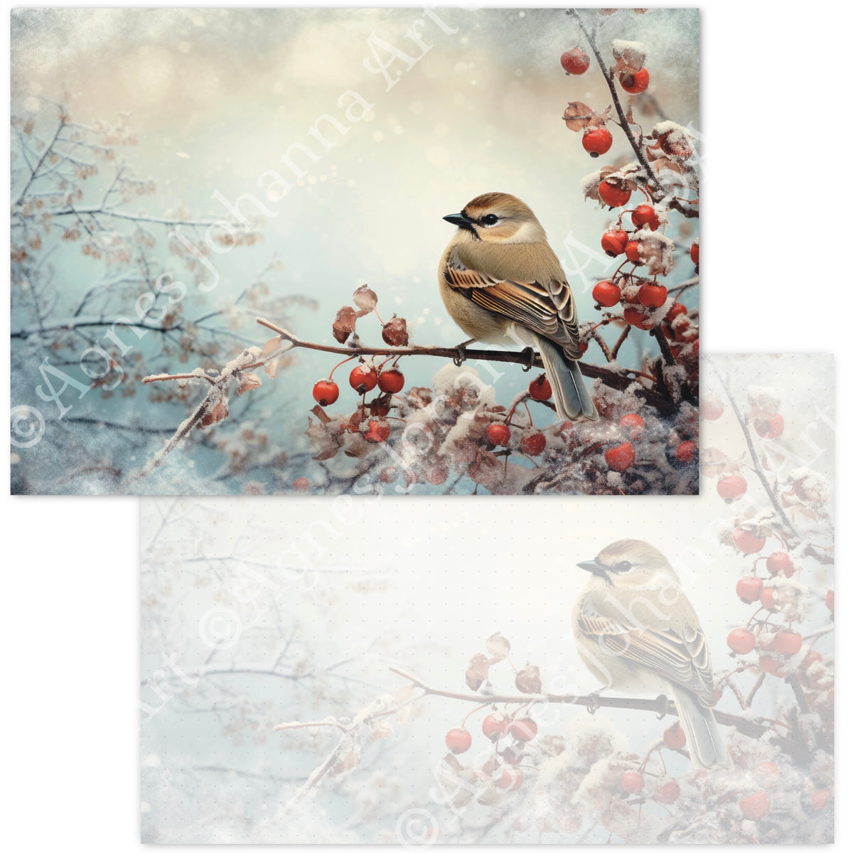 Gedrucktes Papierset "Wintertiere"