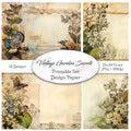 Digitales Papierset „Vintage Garden Secrets“ - A4 zum Ausdrucken