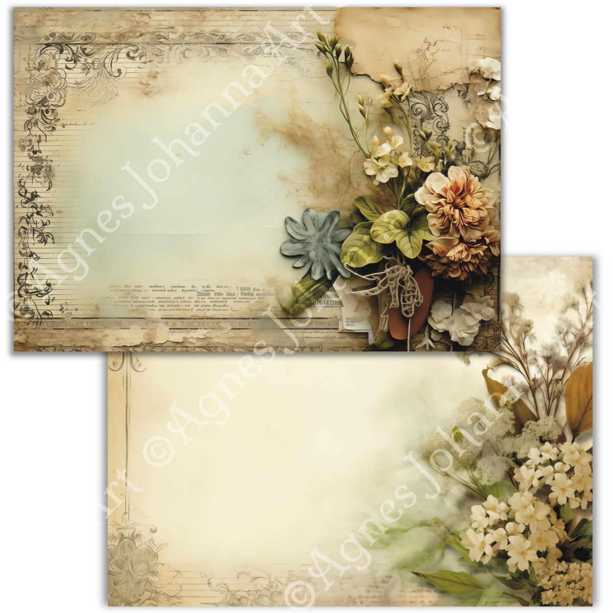 Gedrucktes Papierset "Vintage Garden Secrets"