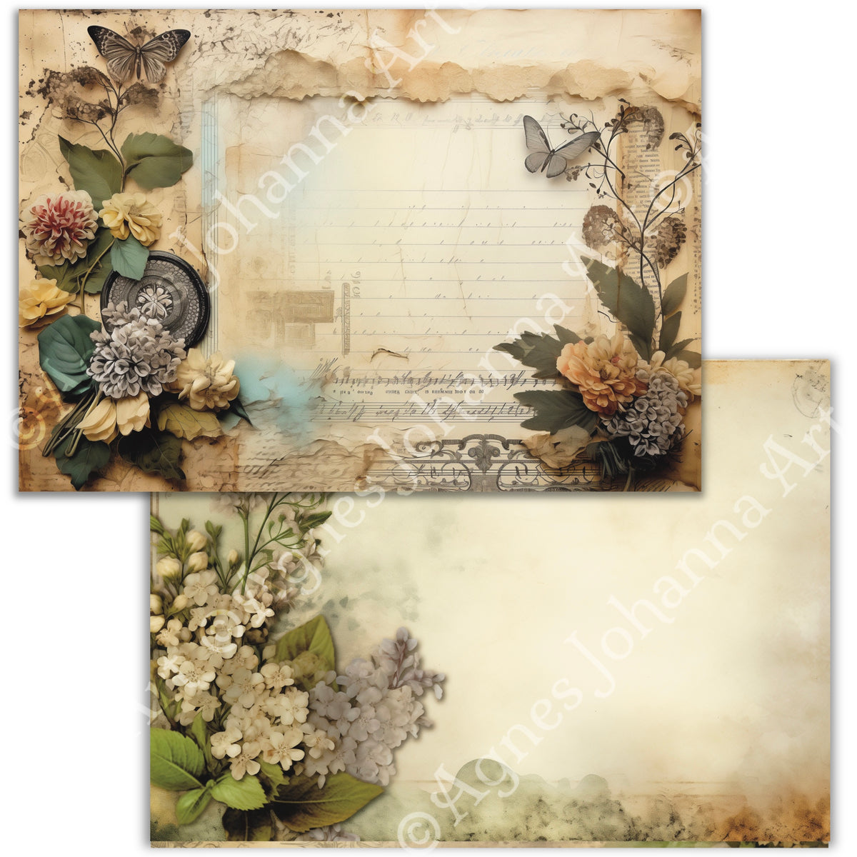 Gedrucktes Papierset "Vintage Garden Secrets"