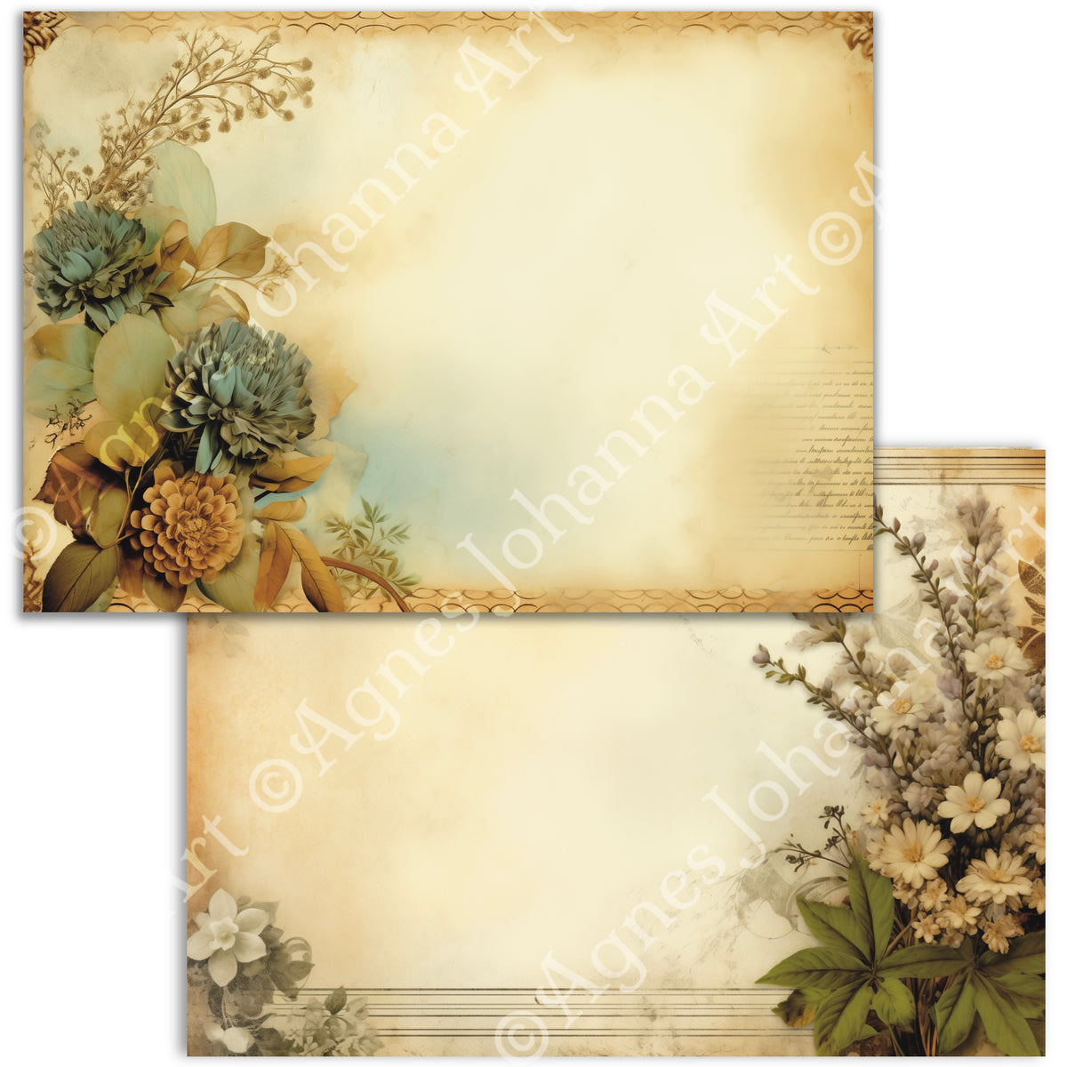 Gedrucktes Papierset "Vintage Garden Secrets"