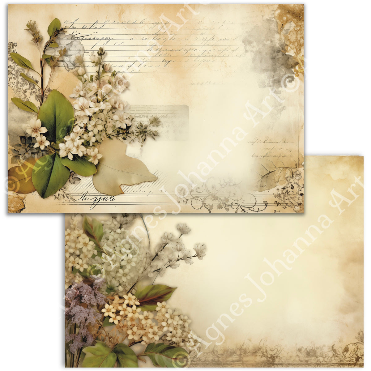 Digitales Papierset „Vintage Garden Secrets“ - A4 zum Ausdrucken