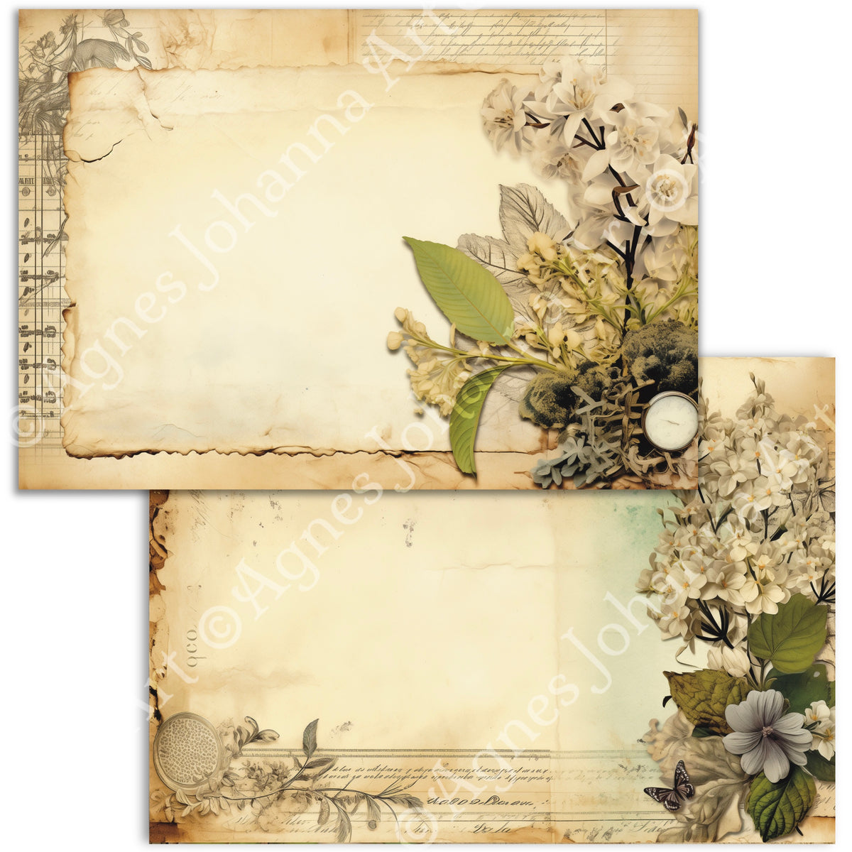 Gedrucktes Papierset "Vintage Garden Secrets"