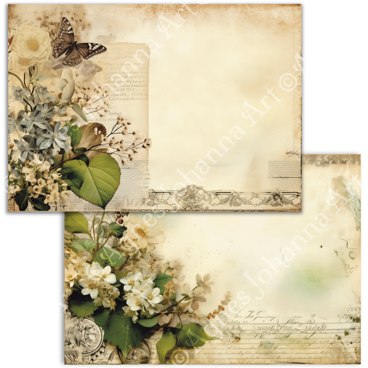 Gedrucktes Papierset "Vintage Garden Secrets"