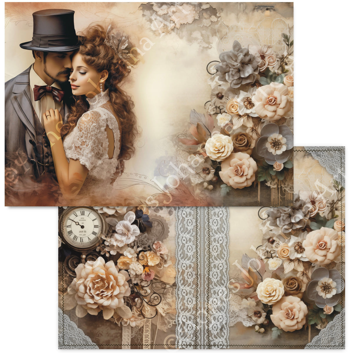 Gedrucktes Papierset "Timeless Love"