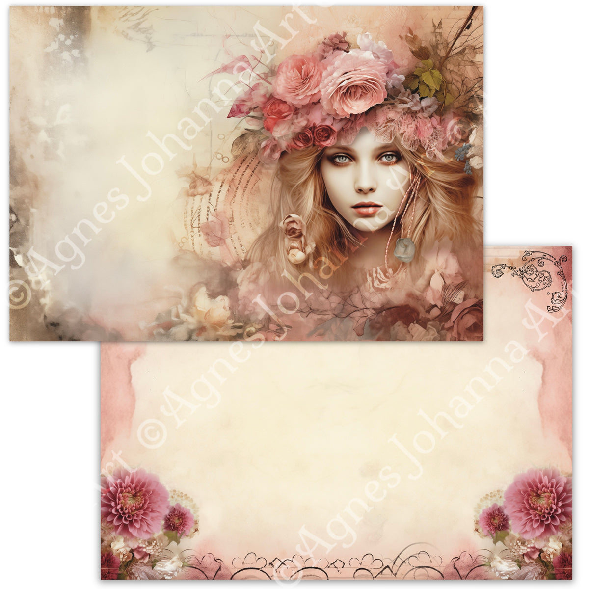 Gedrucktes Papierset "Velvet Roses"