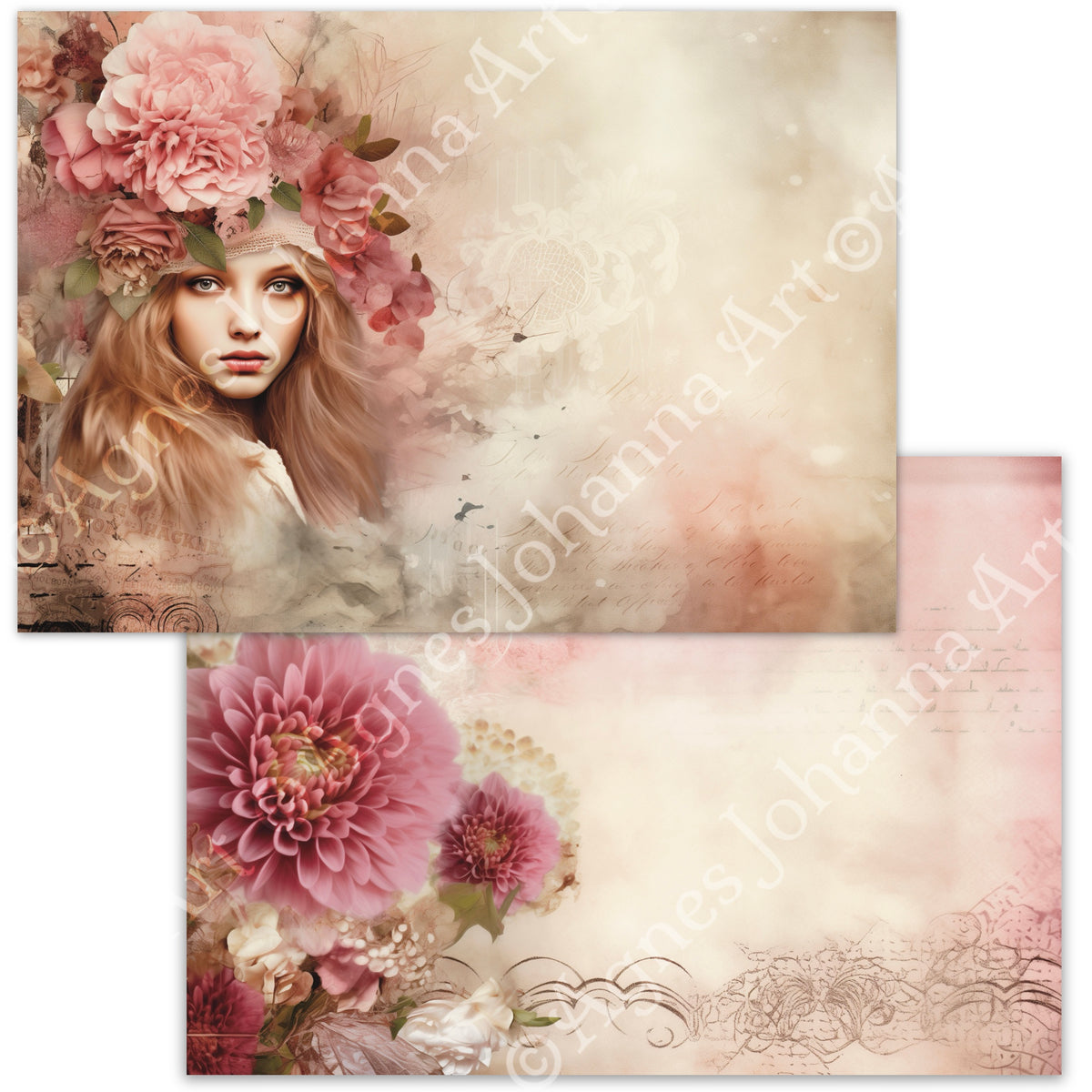 Gedrucktes Papierset "Velvet Roses"