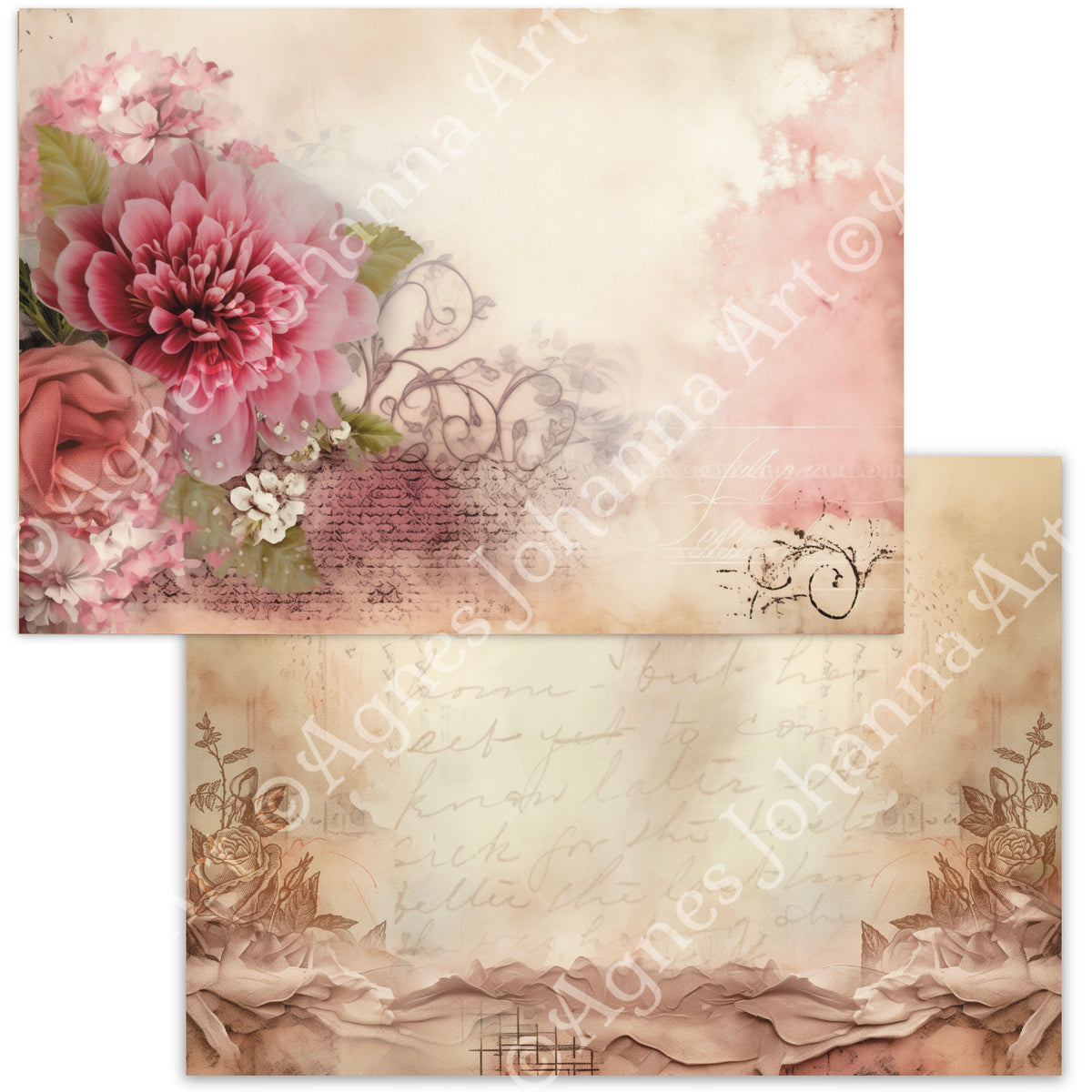 Gedrucktes Papierset "Velvet Roses"