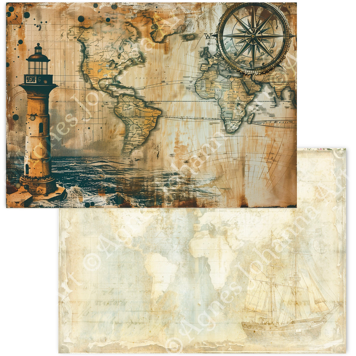 Digitales Papierset „Nautical“ - A4 zum Ausdrucken