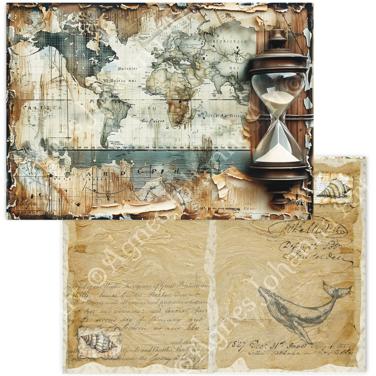 Gedrucktes Papierset "Nautical"
