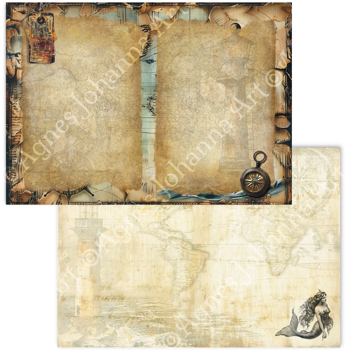 Gedrucktes Papierset "Nautical"