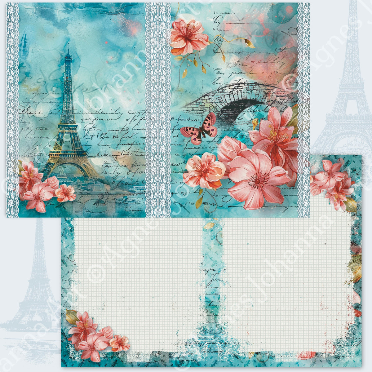 Digitales Papierset „Paris a Velo“ - A4 zum Ausdrucken