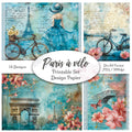Digitales Papierset „Paris a Velo“ - A4 zum Ausdrucken