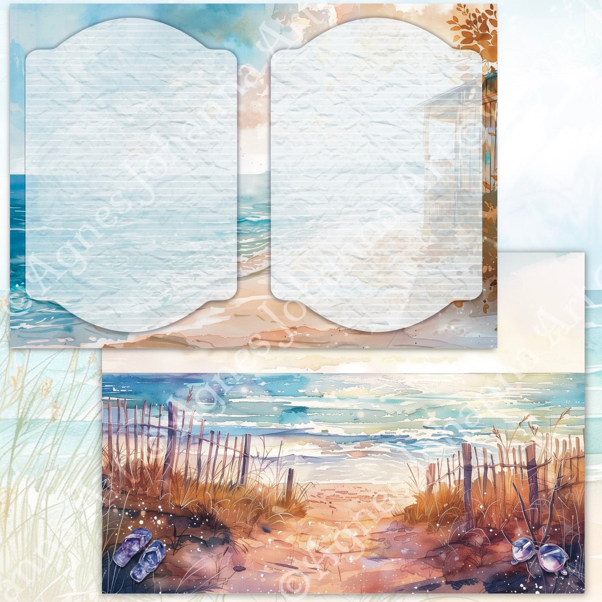 Digitales Papierset „Meeresbrise“ – A4 zum Ausdrucken