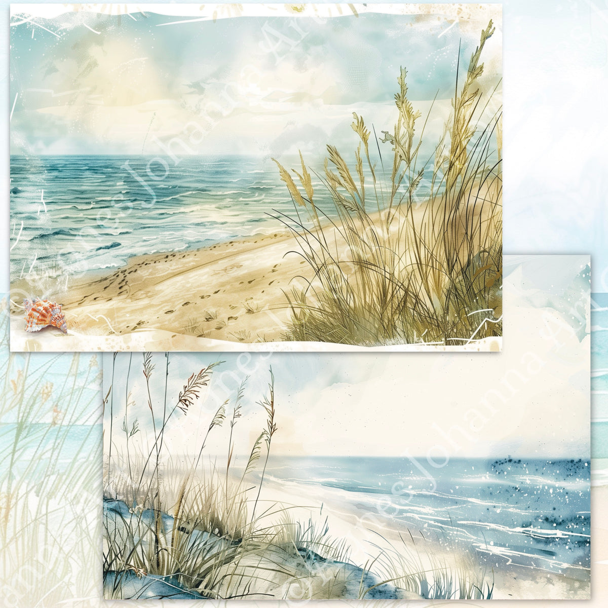 Digitales Papierset „Meeresbrise“ – A4 zum Ausdrucken