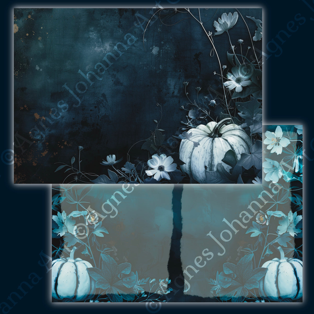 Digitales Papierset „Indigo Halloween“ - A4 zum Ausdrucken
