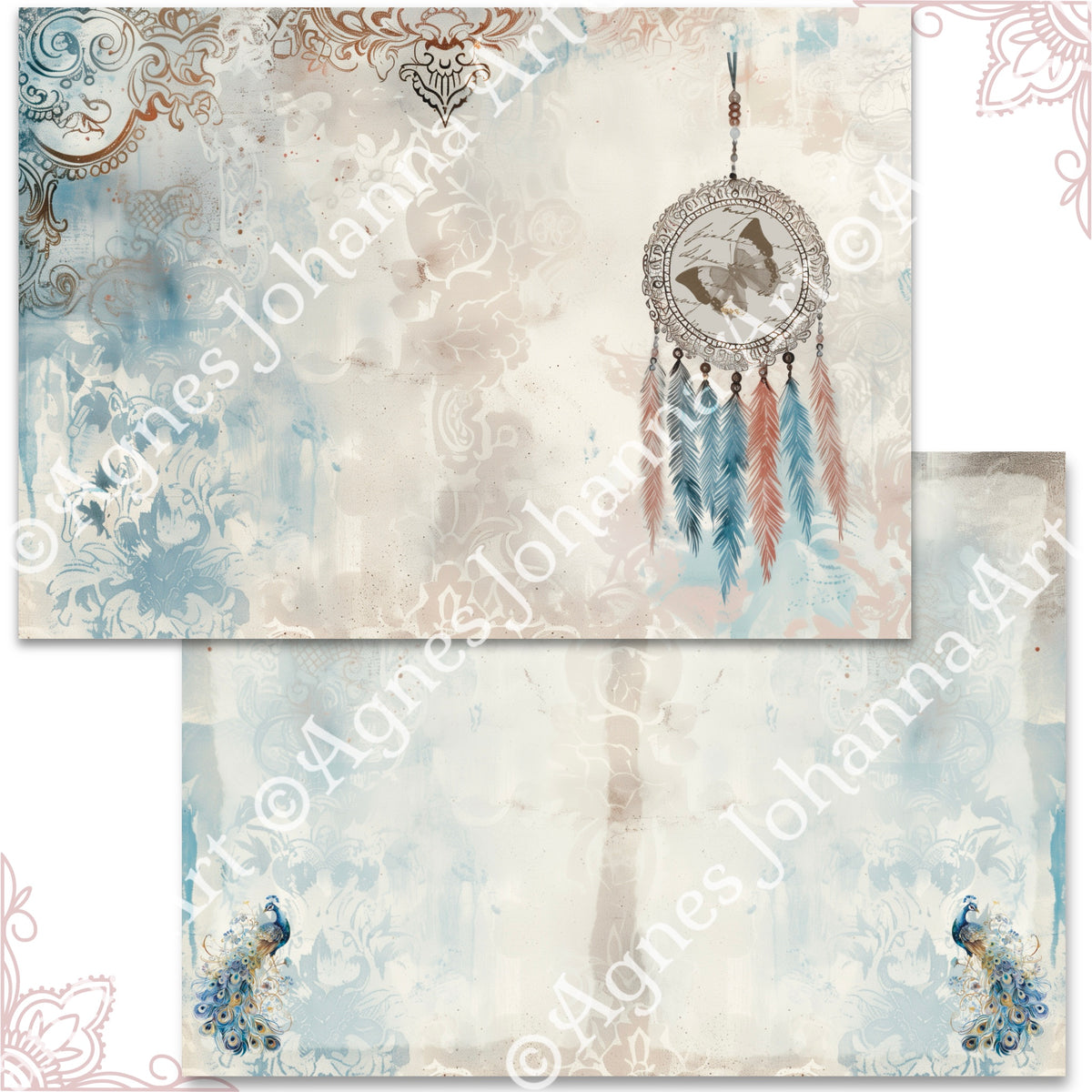 Digitales Papierset „Elegant Bohemian“ – A4 zum Ausdrucken