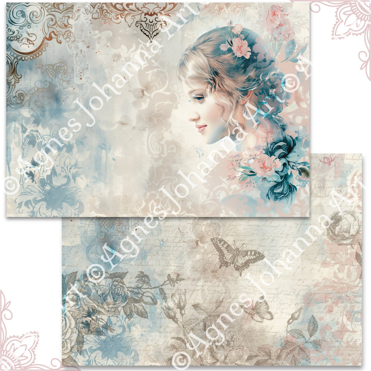 Digitales Papierset „Elegant Bohemian“ – A4 zum Ausdrucken