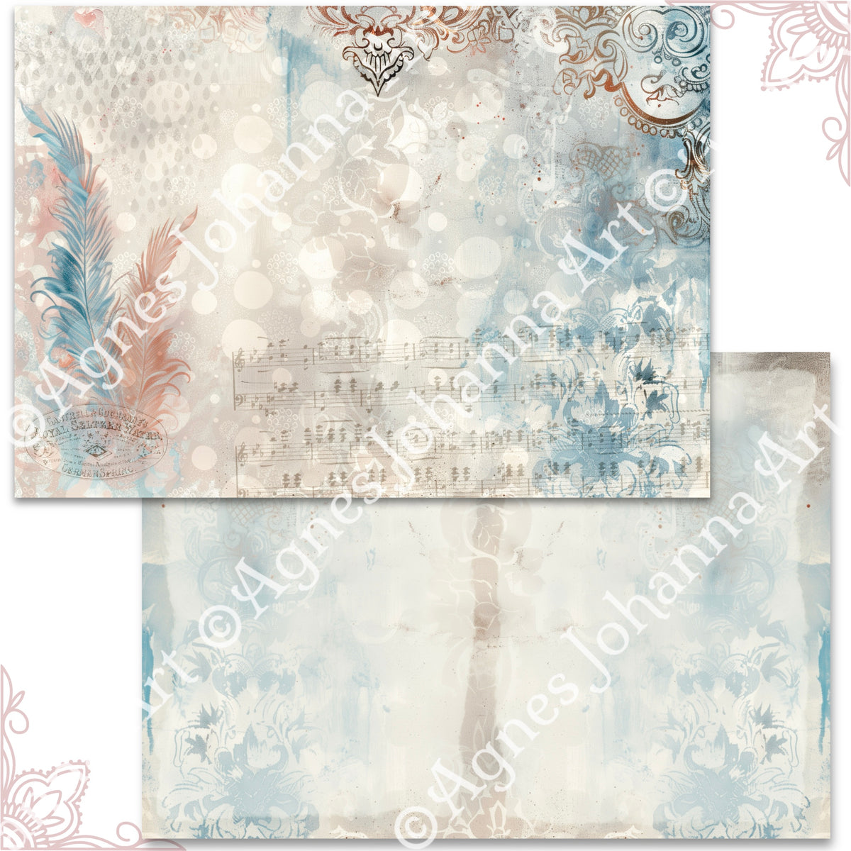 Digitales Papierset „Elegant Bohemian“ – A4 zum Ausdrucken