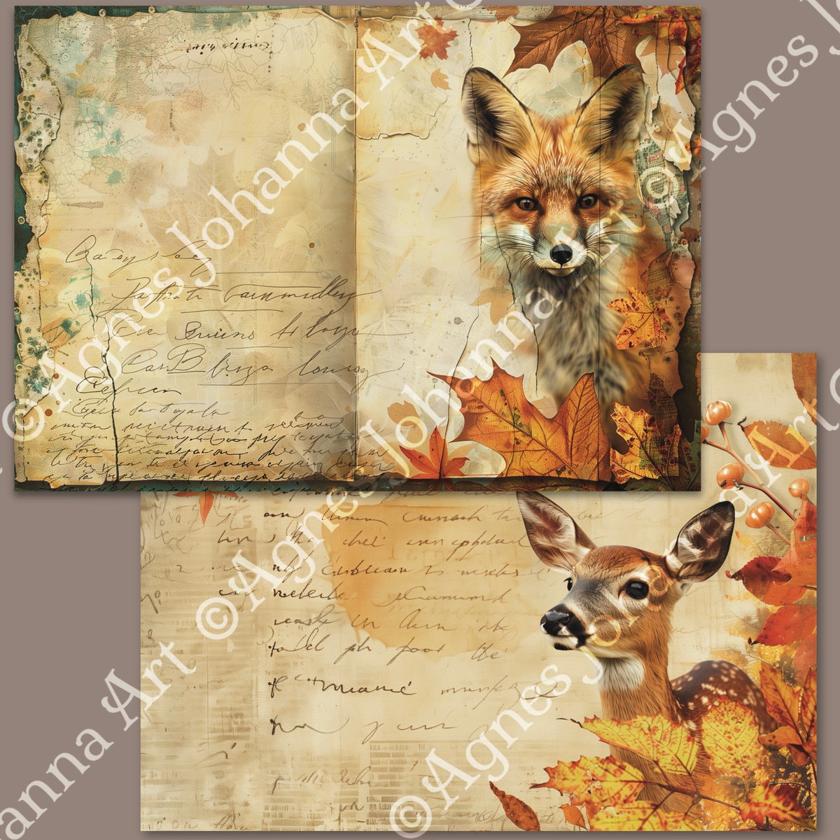 Gedrucktes Papierset "Tiere des Waldes"