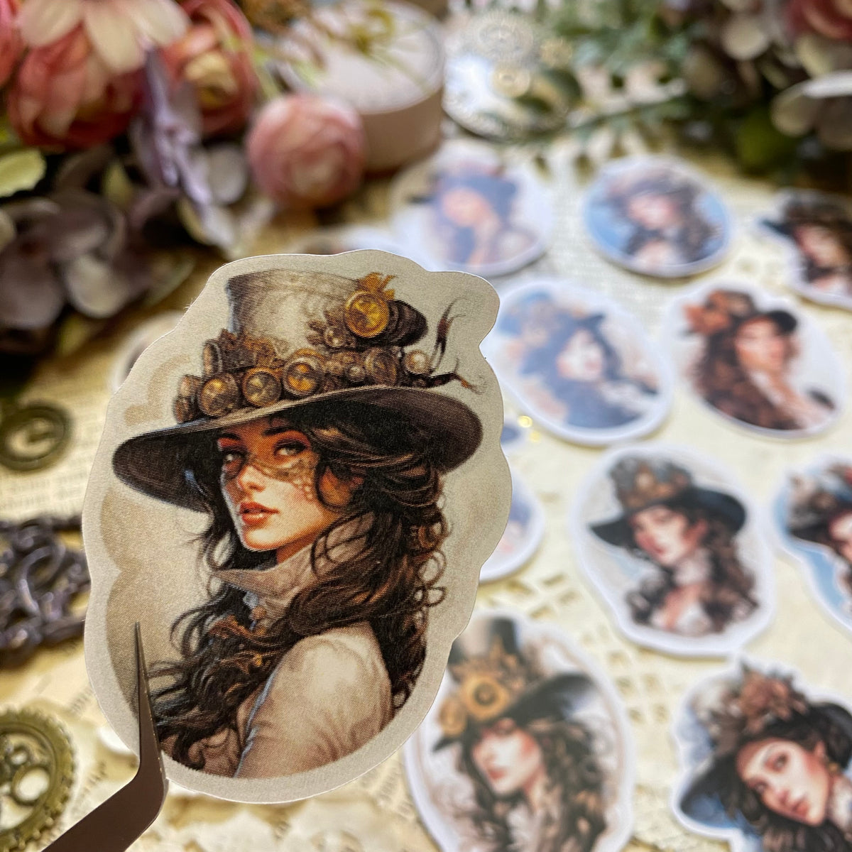 Steampunk Ladies | Sticker Set mit 16 Stickern