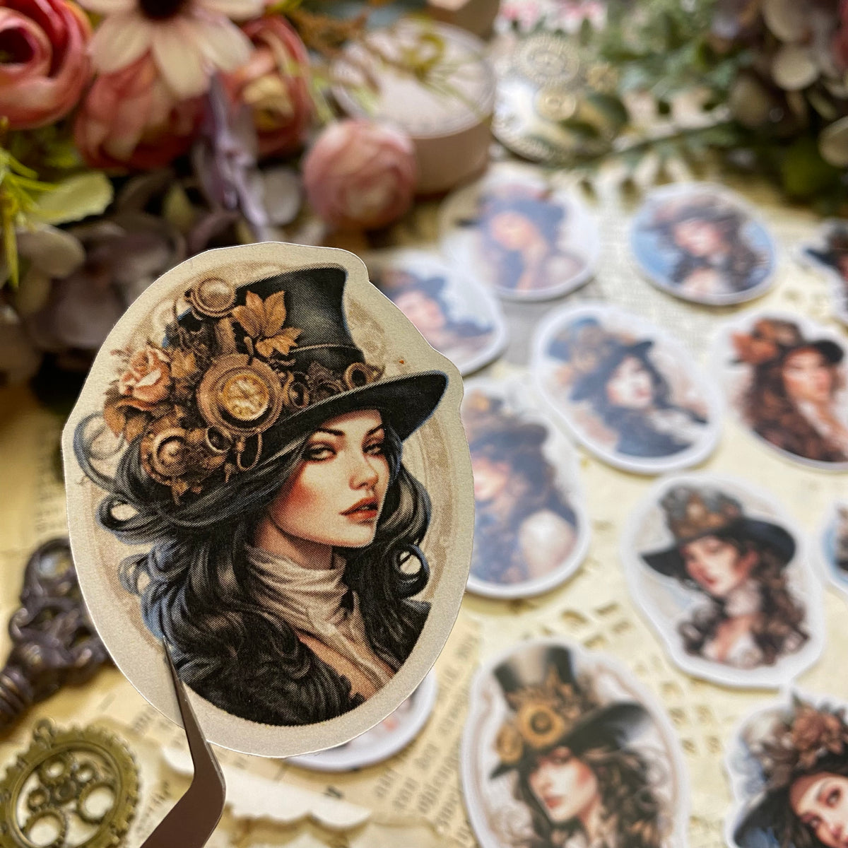 Steampunk Ladies | Sticker Set mit 16 Stickern