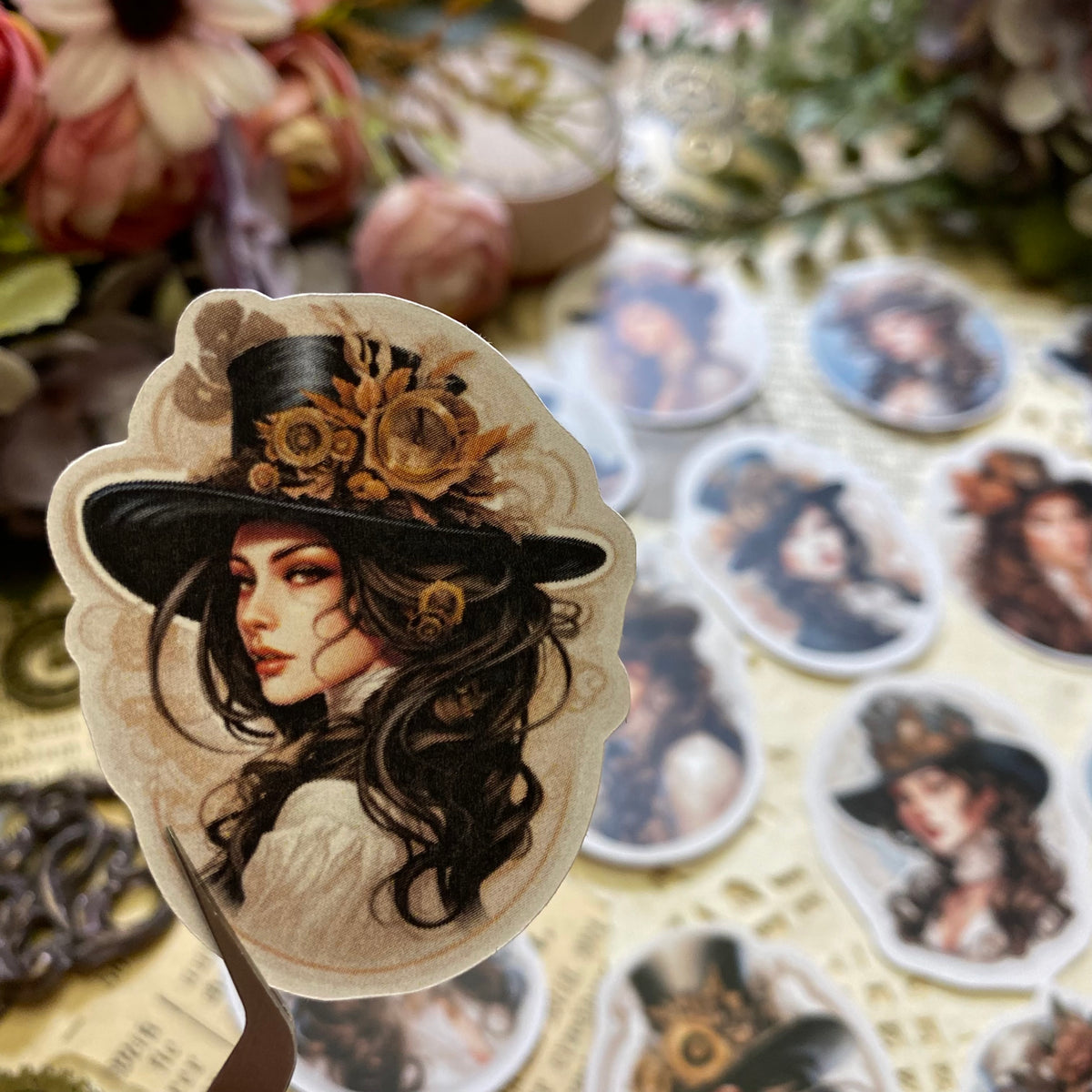 Steampunk Ladies | Sticker Set mit 16 Stickern