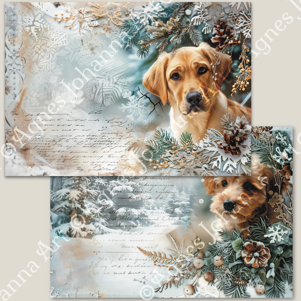 Gedrucktes Papierset "Tierische Freunde - Hunde"