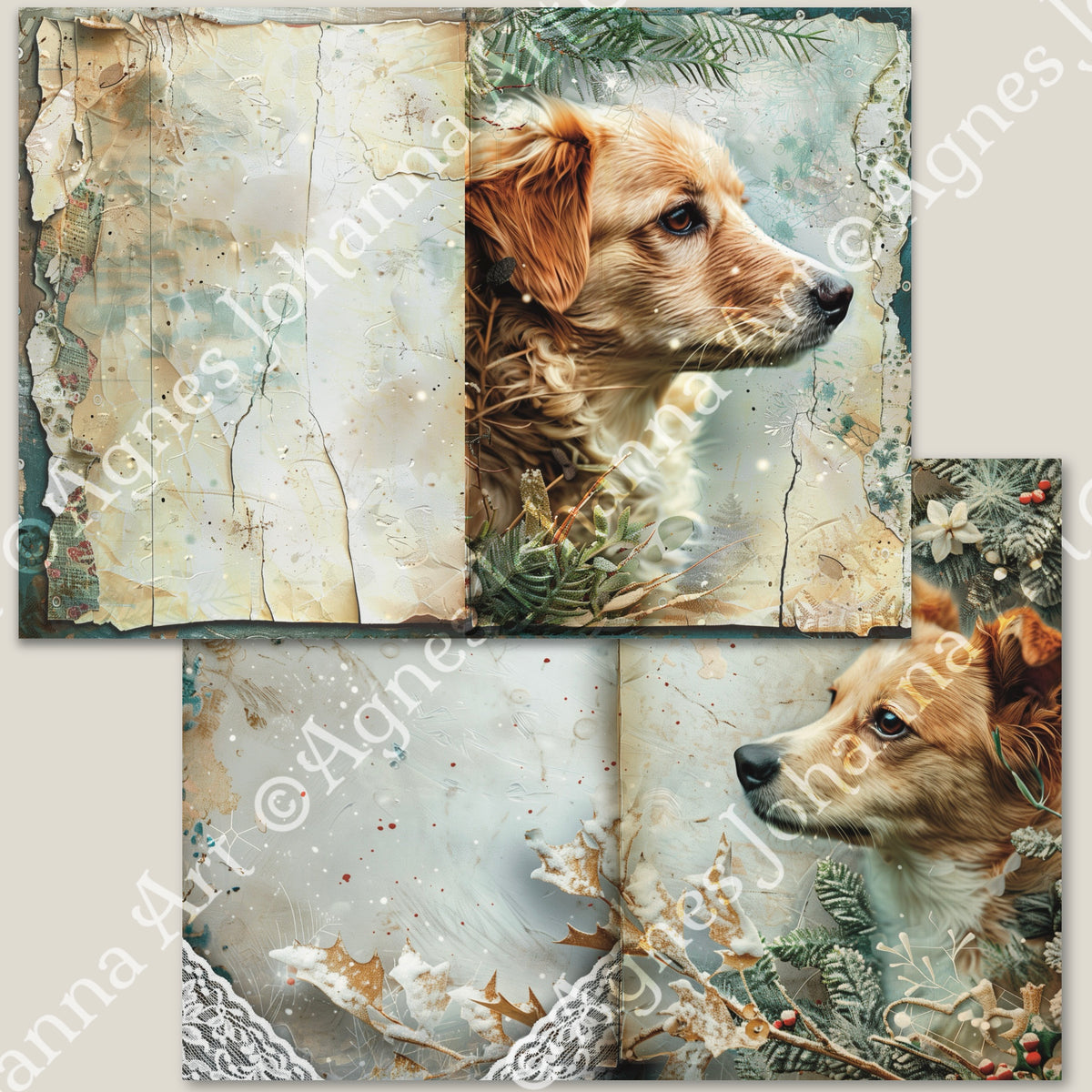Gedrucktes Papierset "Tierische Freunde - Hunde"