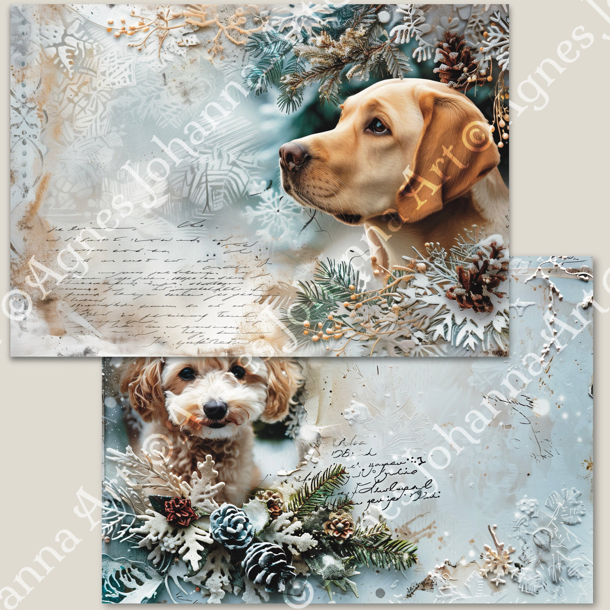 Digitales Papierset „Tierische Freunde - Hunde“ - A4 zum Ausdrucken