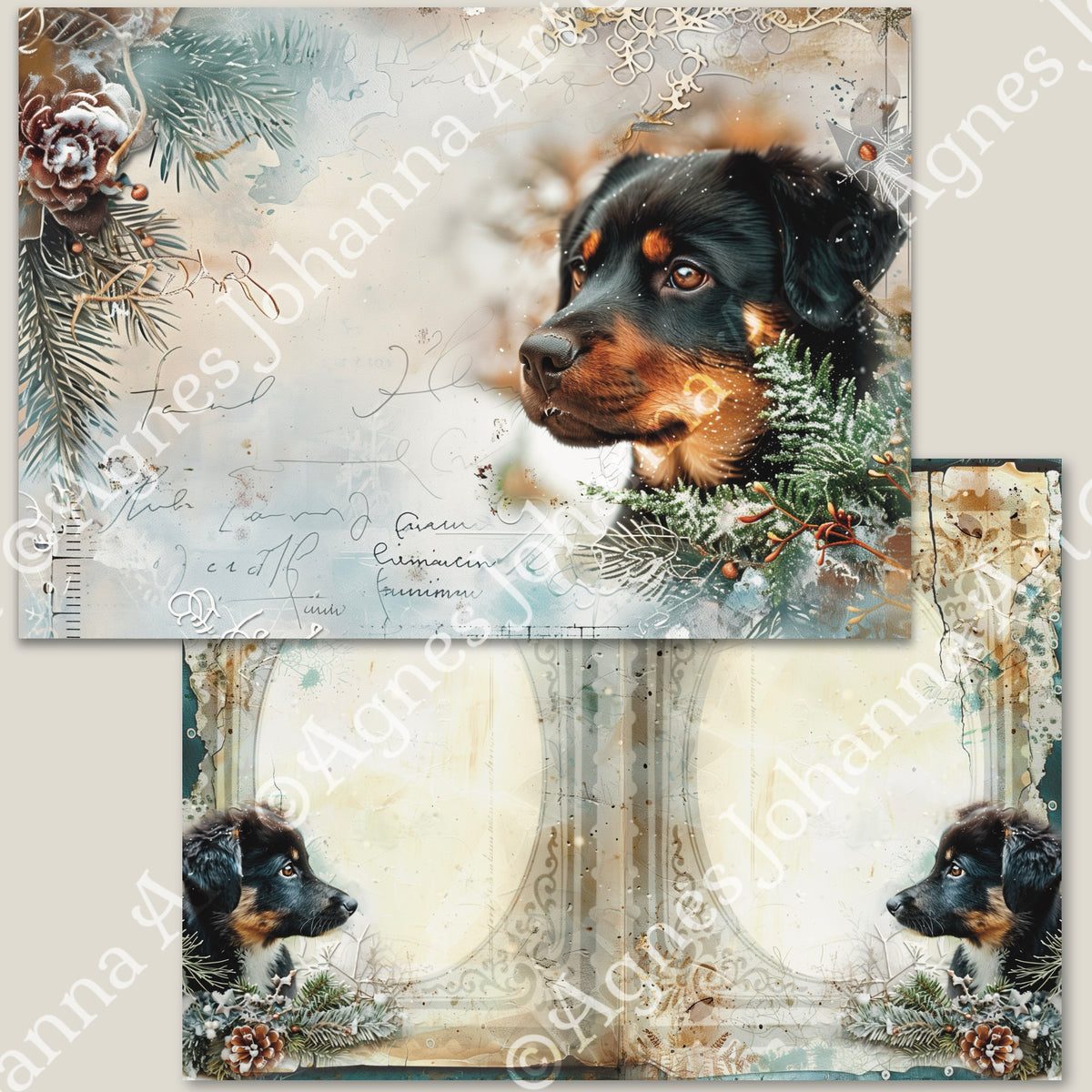 Digitales Papierset „Tierische Freunde - Hunde“ - A4 zum Ausdrucken