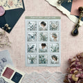Eucalyptus Garten | Briefmarken Stickerbogen mit 12 Stickern