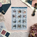 Winter Ladies | Briefmarken Stickerbogen mit 12 Stickern