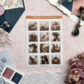 Herbstzauber | Briefmarken Stickerbogen mit 12 Stickern