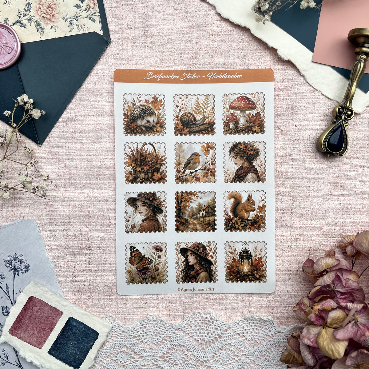 Briefmarken Stickerbogen Bundle | 7 Designs