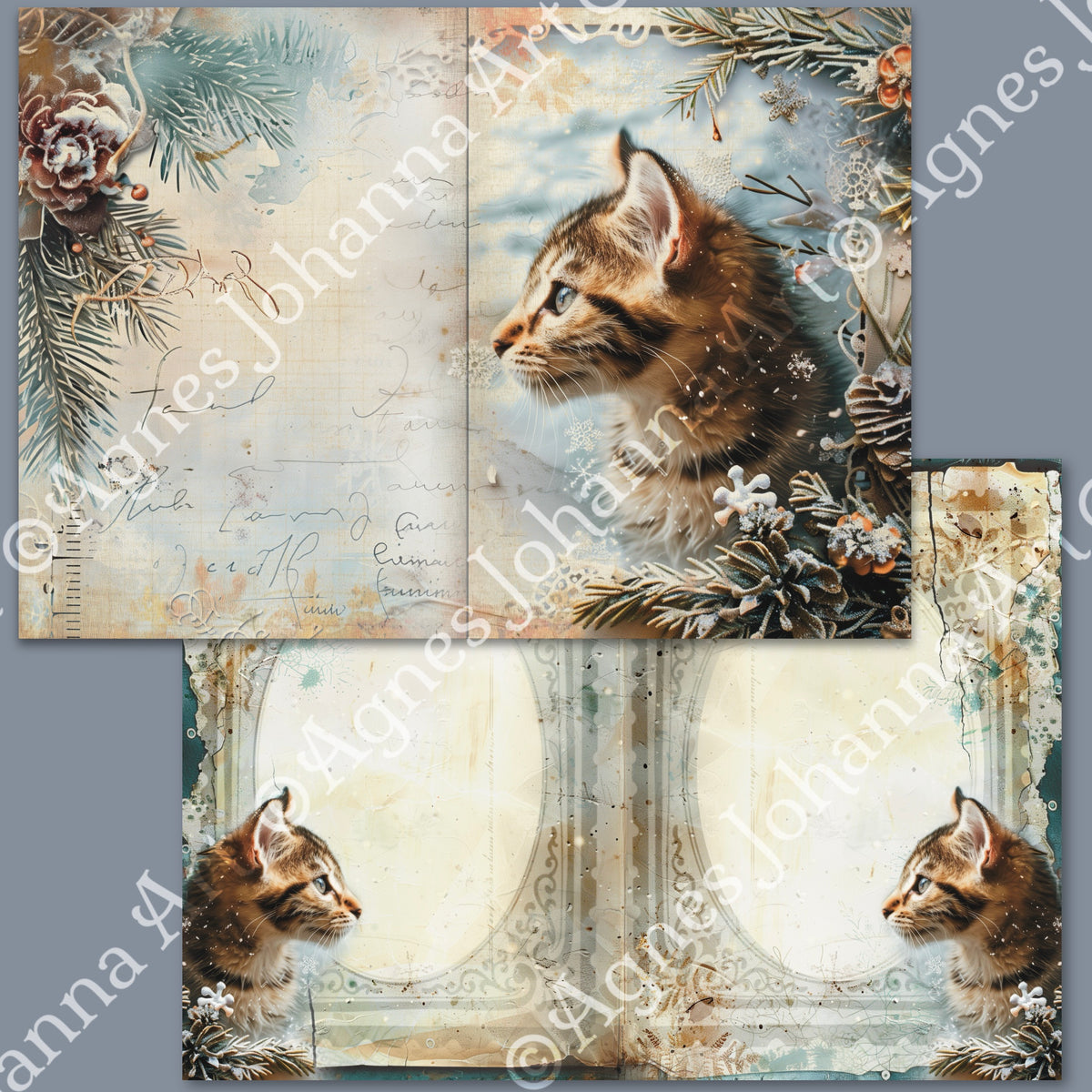 Gedrucktes Papierset "Tierische Freunde - Katzen"