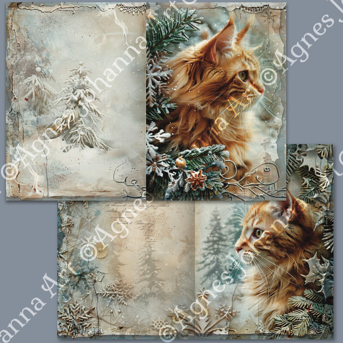 Gedrucktes Papierset "Tierische Freunde - Katzen"