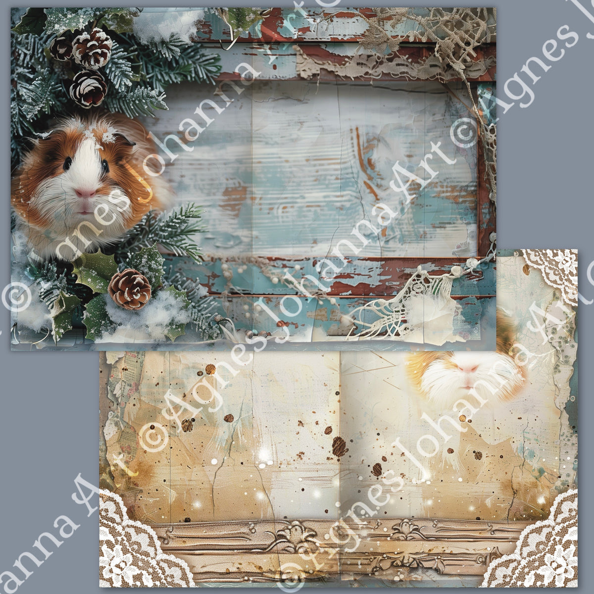 Gedrucktes Papierset "Tierische Freunde - Nager Meerschweinchen"