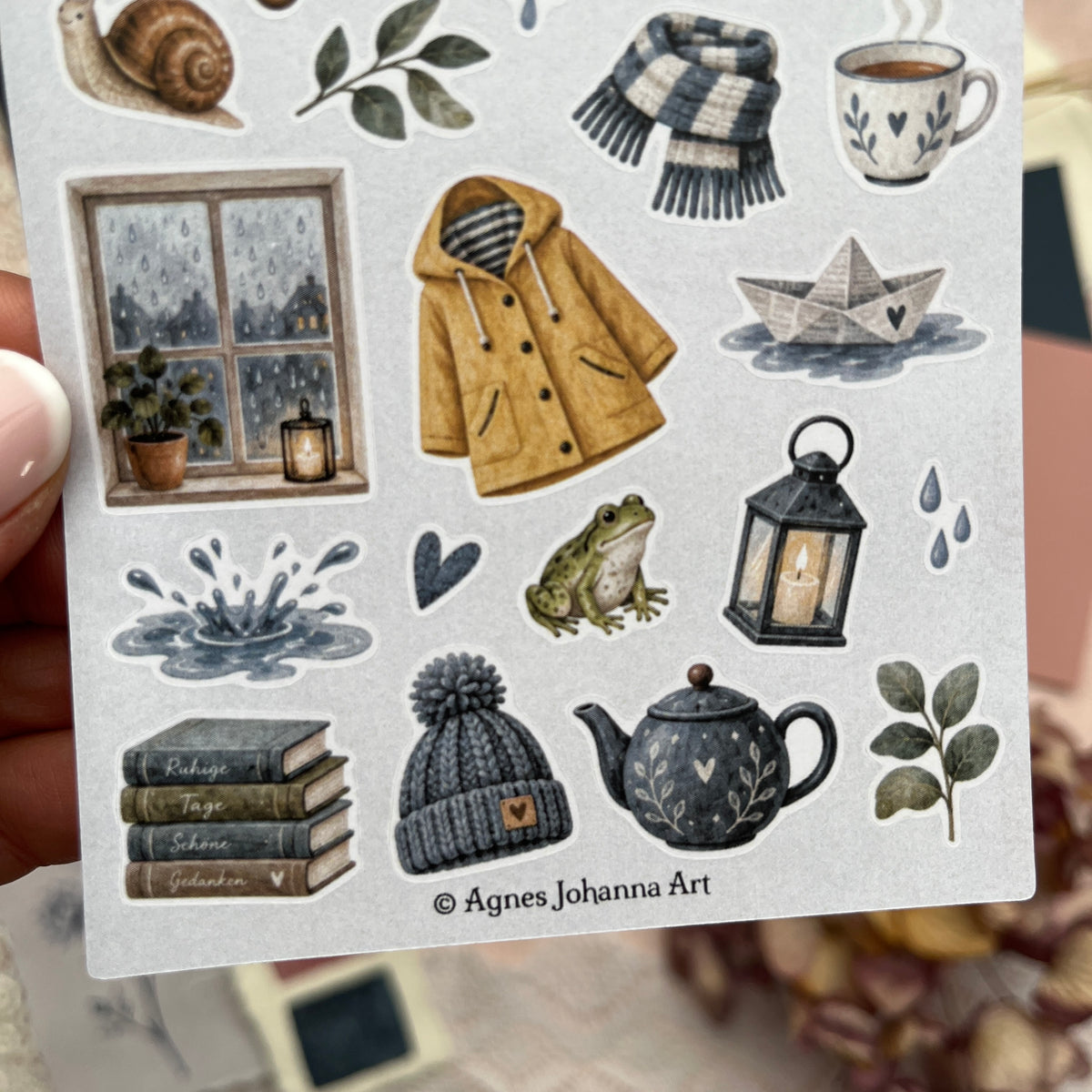 Kleine Lieblinge – Regenzeit | Mini-Stickerbogen