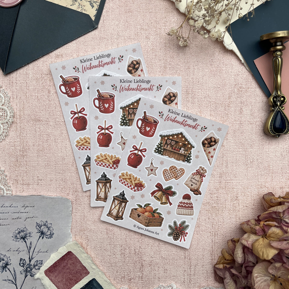 Kleine Lieblinge – Weihnachtsmarkt | Mini-Stickerbogen