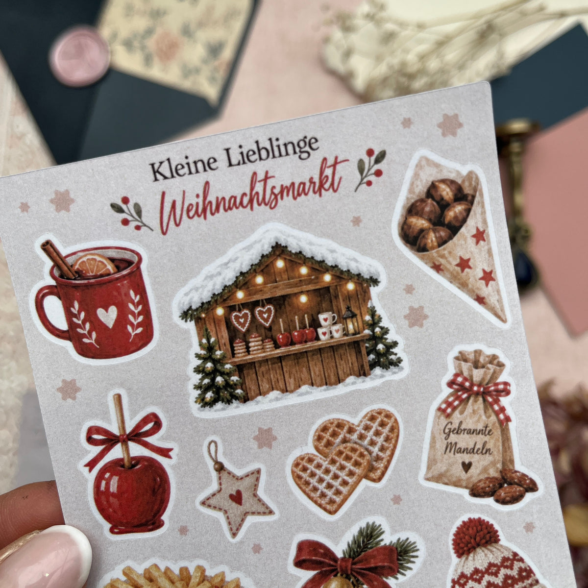 Kleine Lieblinge – Weihnachtsmarkt | Mini-Stickerbogen