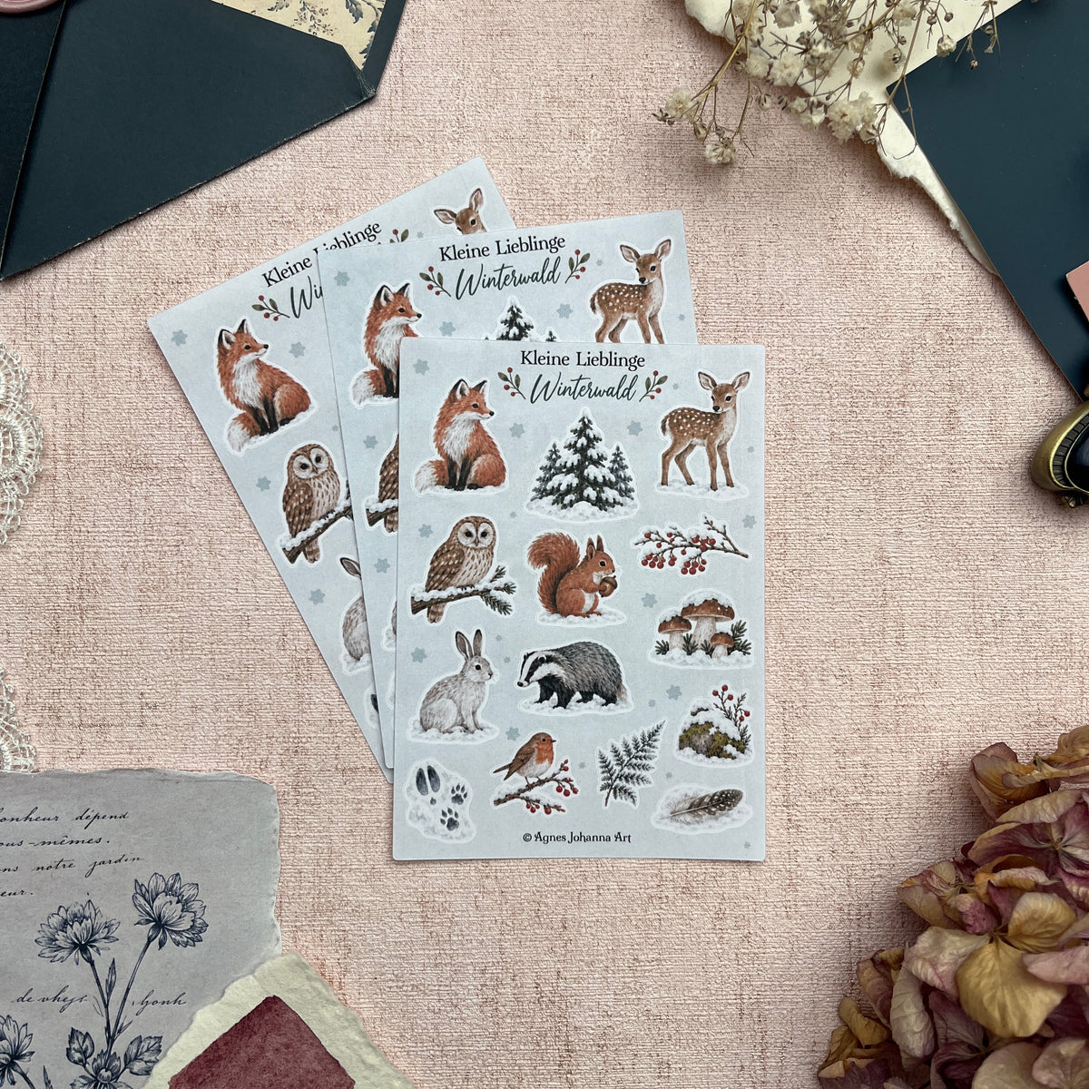 Kleine Lieblinge – Winterwald | Mini-Stickerbogen