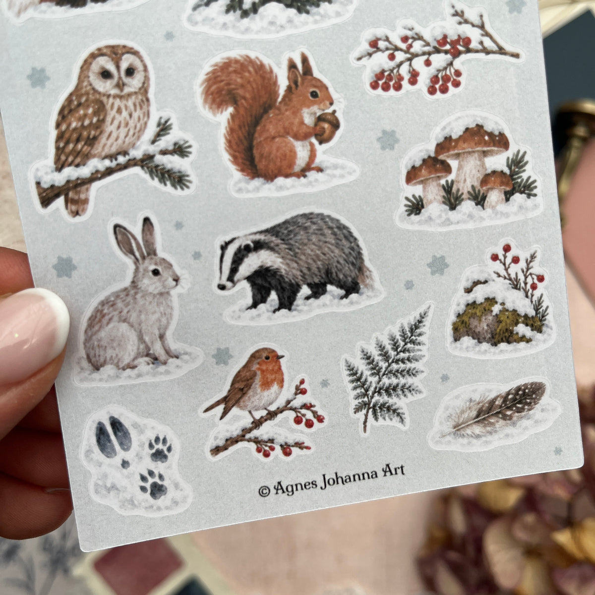 Kleine Lieblinge – Winterwald | Mini-Stickerbogen