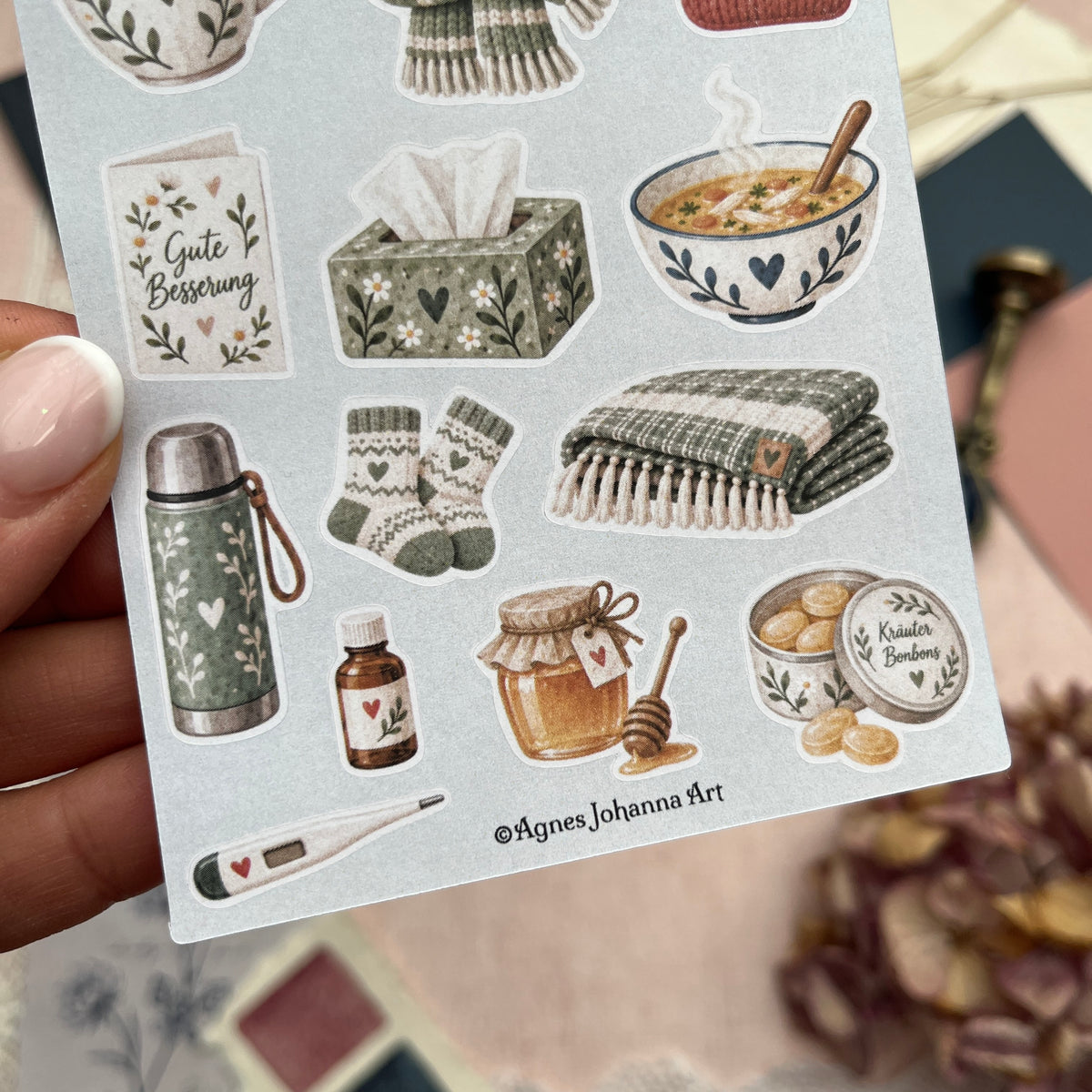Kleine Lieblinge – Gute Besserung | Mini-Stickerbogen