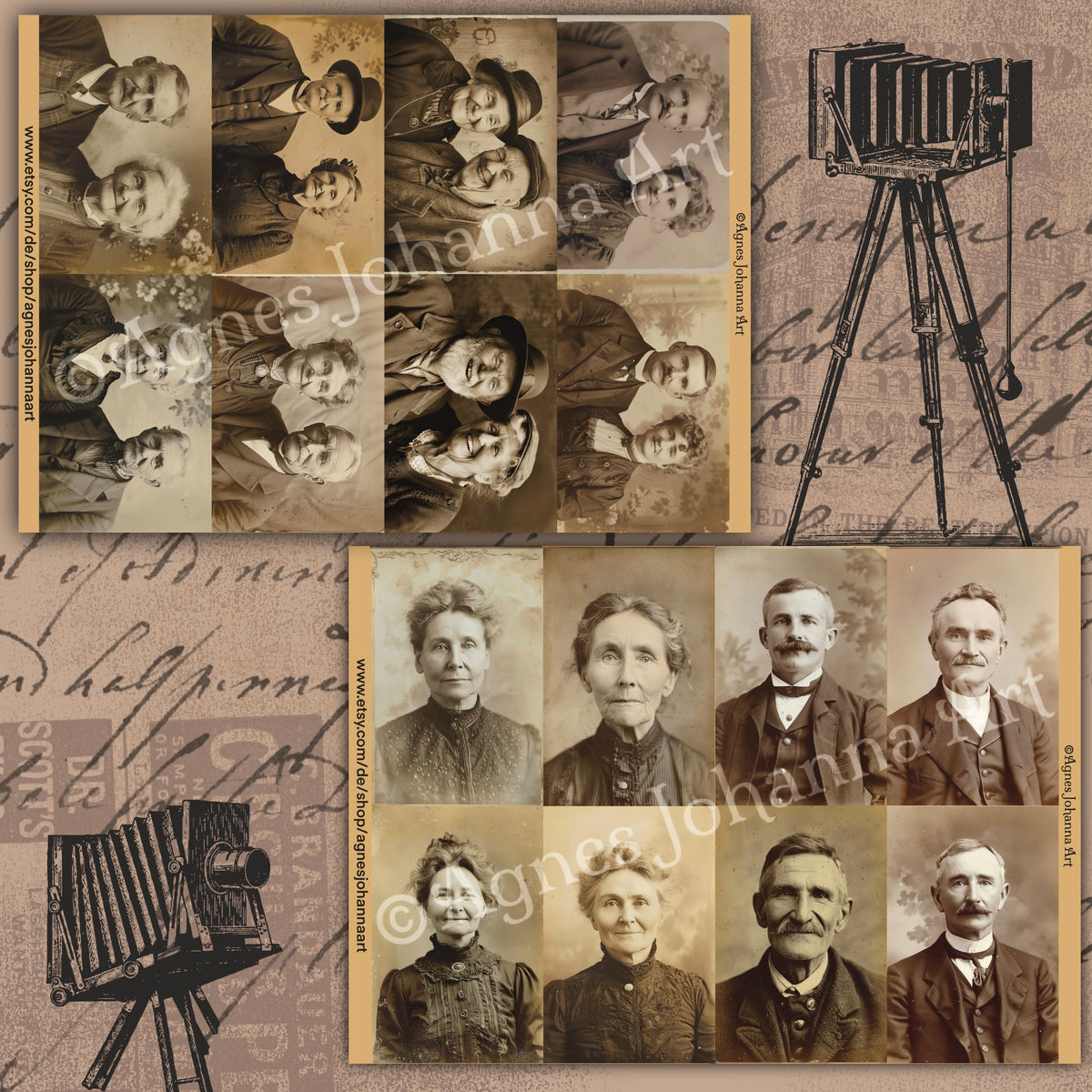 Digitale Journal Karten | Vintage Kabinett Oldie Kollektion