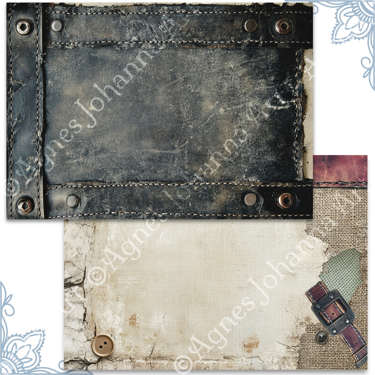 Gedrucktes Papierset "Textilien"