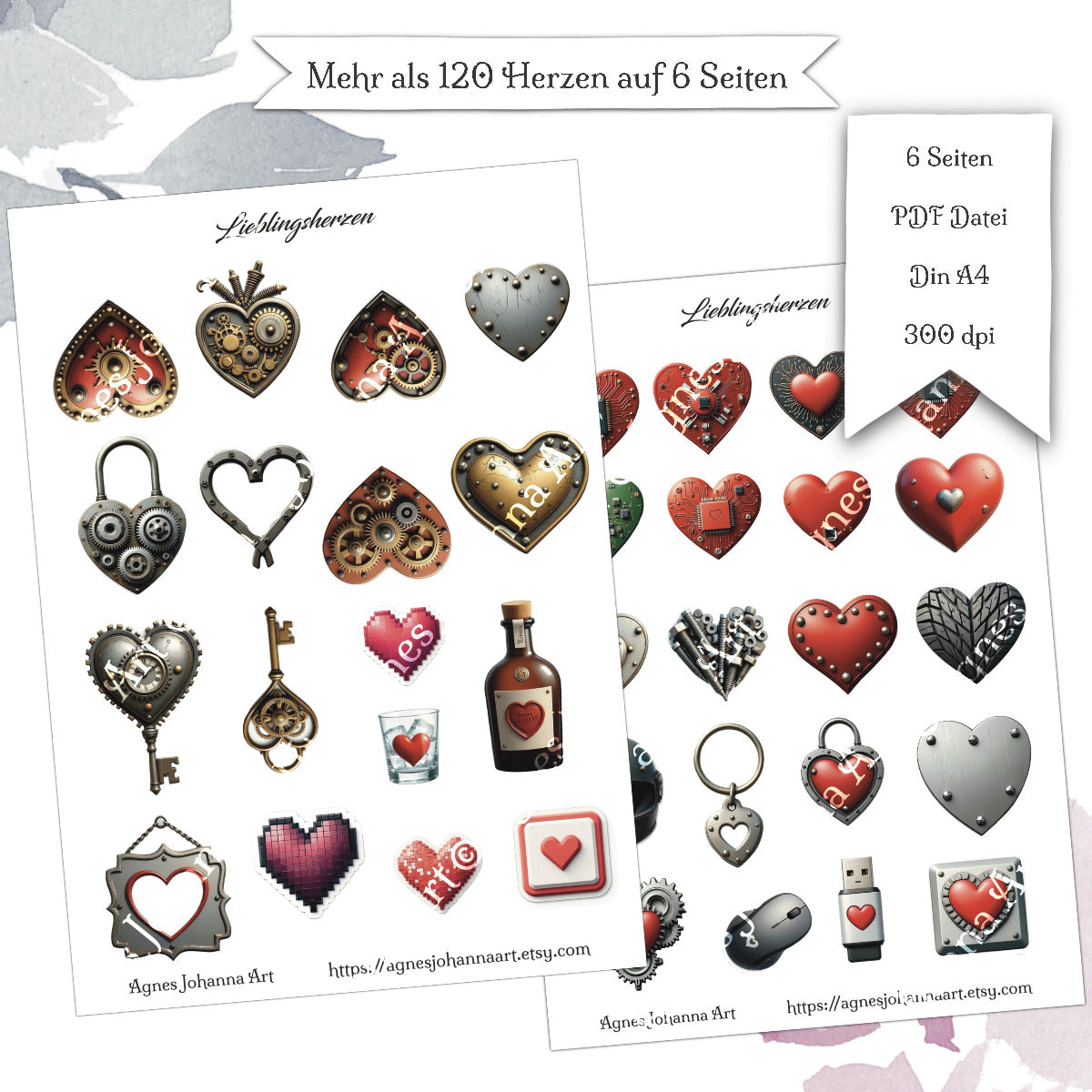 Digitale Fuzzy Cuts „Lieblingsherzen“