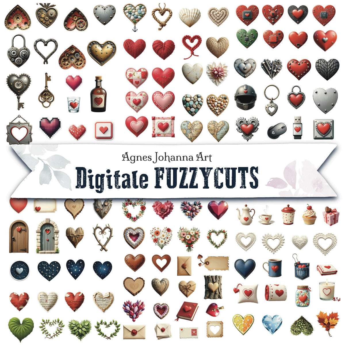 Digitale Fuzzy Cuts „Lieblingsherzen“