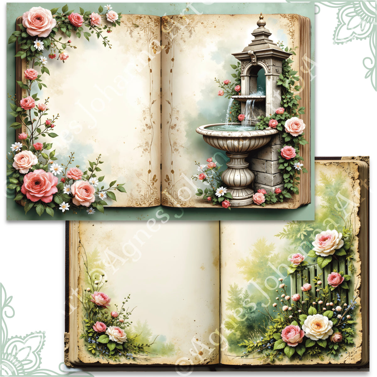 Digitales Papierset "Gartenromantik" - A4 zum Ausdrucken