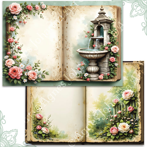 Digitales Papierset "Gartenromantik" - A4 zum Ausdrucken